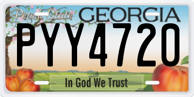 GA license plate PYY4720