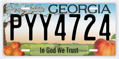 GA license plate PYY4724