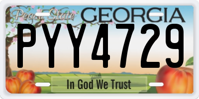 GA license plate PYY4729