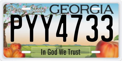 GA license plate PYY4733