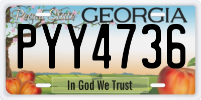 GA license plate PYY4736