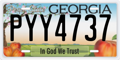 GA license plate PYY4737