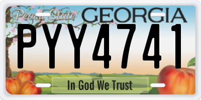 GA license plate PYY4741