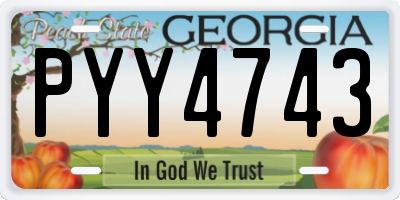 GA license plate PYY4743