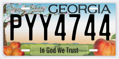 GA license plate PYY4744