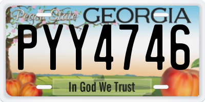 GA license plate PYY4746