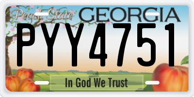 GA license plate PYY4751