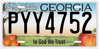 GA license plate PYY4752