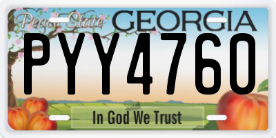 GA license plate PYY4760