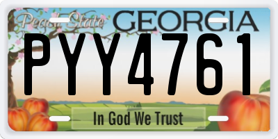 GA license plate PYY4761