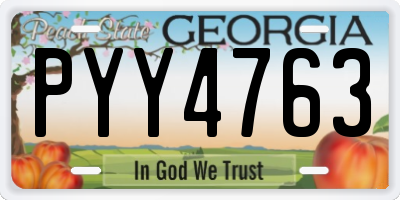 GA license plate PYY4763