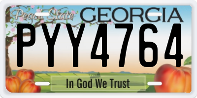 GA license plate PYY4764