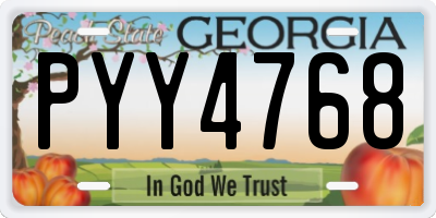 GA license plate PYY4768