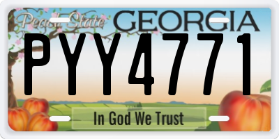 GA license plate PYY4771
