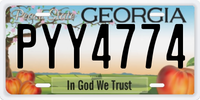 GA license plate PYY4774