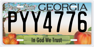 GA license plate PYY4776