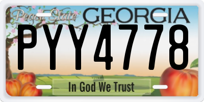 GA license plate PYY4778