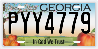 GA license plate PYY4779