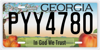 GA license plate PYY4780
