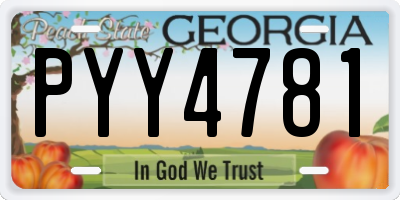 GA license plate PYY4781