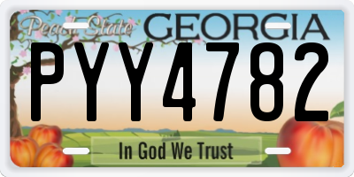 GA license plate PYY4782