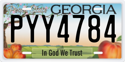 GA license plate PYY4784