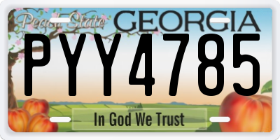 GA license plate PYY4785