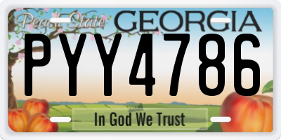 GA license plate PYY4786