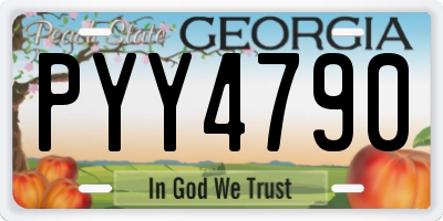 GA license plate PYY4790