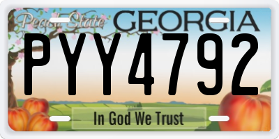 GA license plate PYY4792