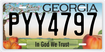 GA license plate PYY4797