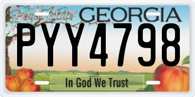 GA license plate PYY4798