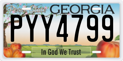 GA license plate PYY4799