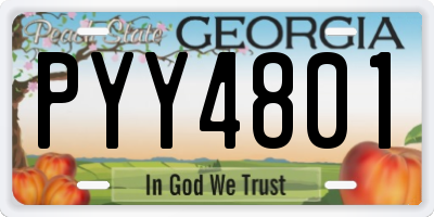 GA license plate PYY4801