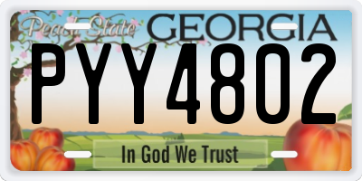 GA license plate PYY4802