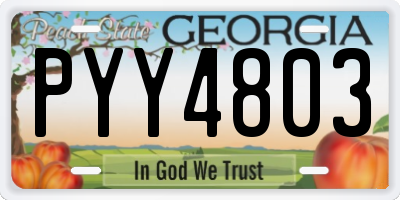 GA license plate PYY4803