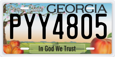 GA license plate PYY4805