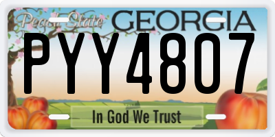 GA license plate PYY4807