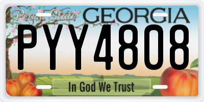GA license plate PYY4808