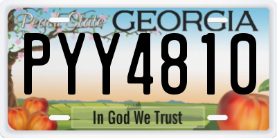 GA license plate PYY4810