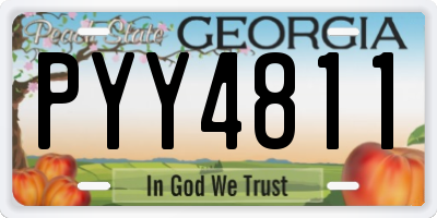 GA license plate PYY4811