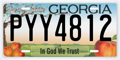 GA license plate PYY4812