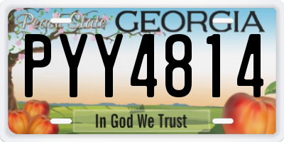 GA license plate PYY4814
