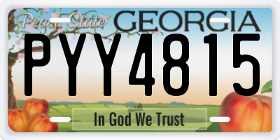 GA license plate PYY4815