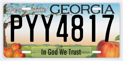 GA license plate PYY4817