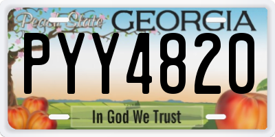 GA license plate PYY4820