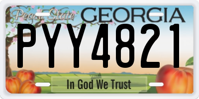 GA license plate PYY4821