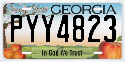 GA license plate PYY4823