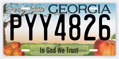 GA license plate PYY4826