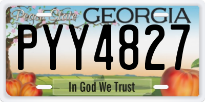 GA license plate PYY4827